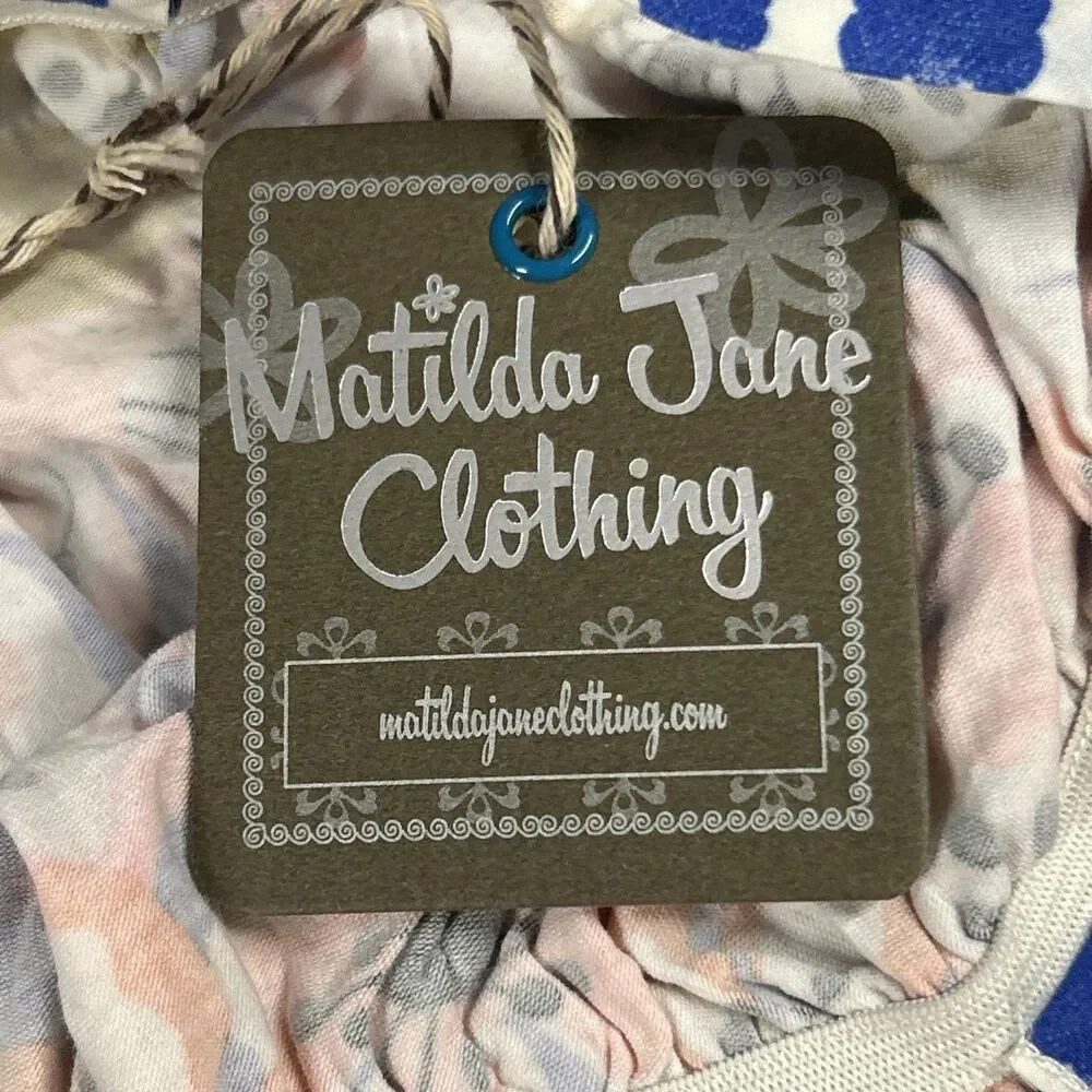 Matilda Jane Dress Girls 14 Tell Me More Maxi Tiered Sundress Cotton New
